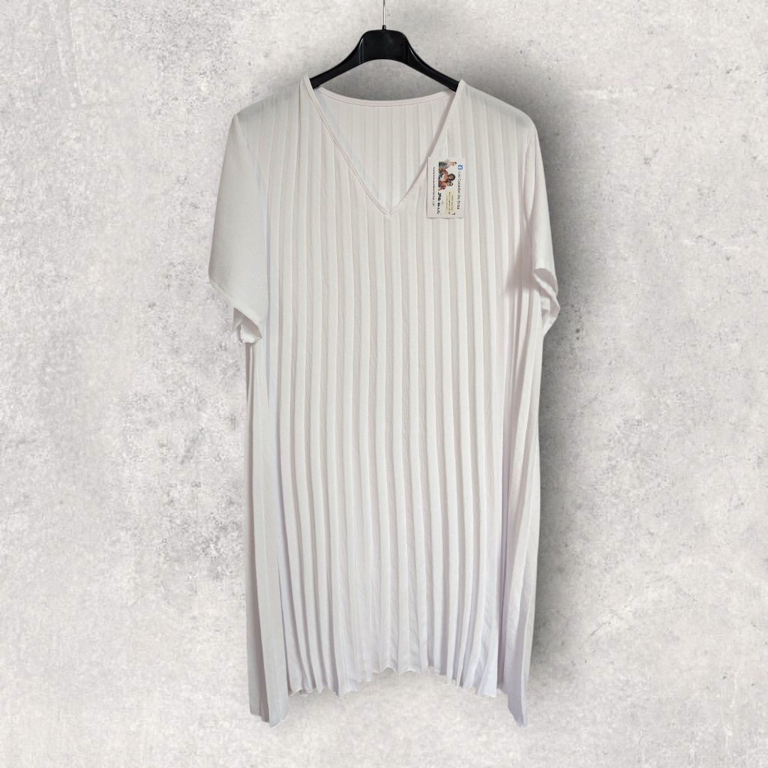 Vestido Plisado Blanco