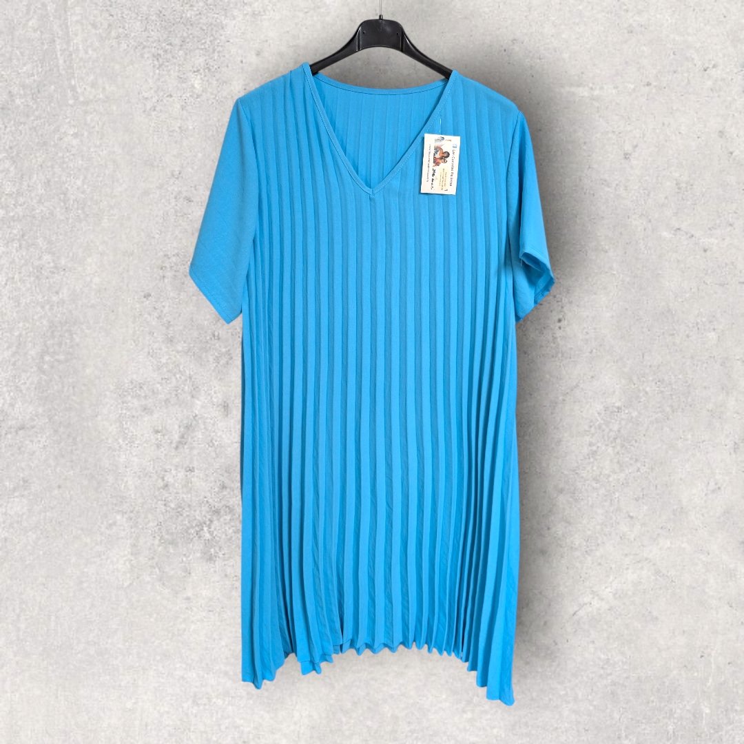 Vestido Plisado Cielo