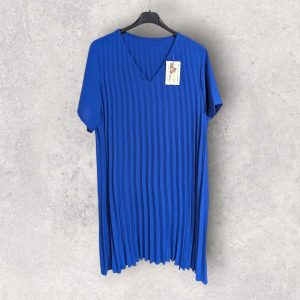 Vestido Plisado Azul Eléctrico