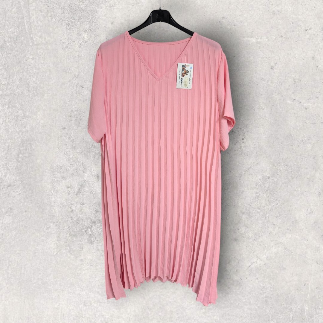 Vestido Plisado Rosa